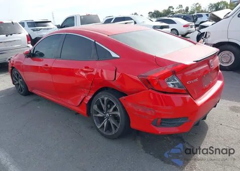 2019 Honda Civic Sport z USA, uszkodzony, nr VIN 2HGFC2F89KH543275